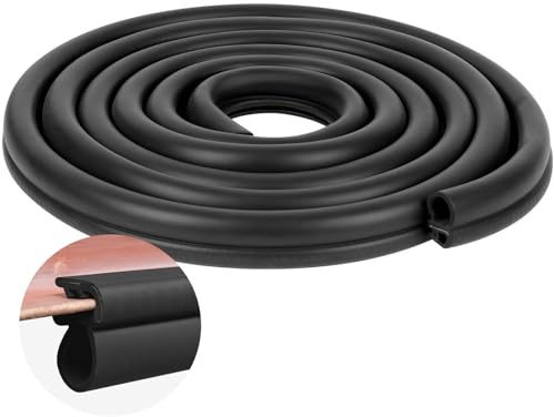 Flintronic Guarnizione Soglia Porta Garage, Basculante Garage, 6M*Nero | Tipo F Insonorizzato, Impermeabile, Antivento, Anti-insetto per Mantenere Pulito e Asciutto, Gomma Taglio Facile