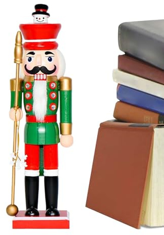 Qfdiwr Cascanueces Soldado - Figura Soldado Cascanueces 35 cm para Oficina Decoración de Navidad de Madera para Chimenea Mesa Estante Hogar Mantas