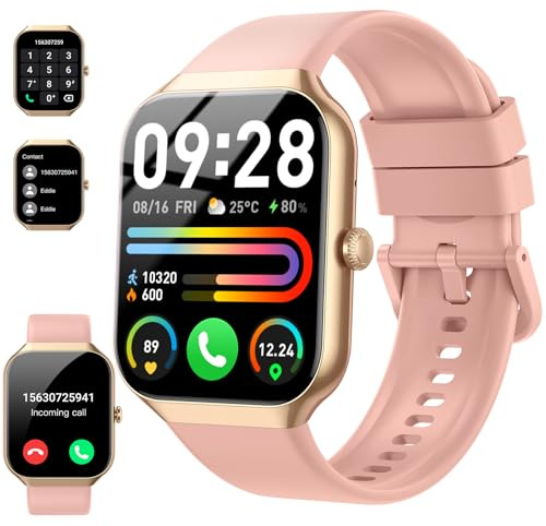 Reloj Inteligente Mujer Hombre, 2025 1.96 HD Smartwatch con Llamadas, 110+Modos Deportivo Smart Watch, Podómetro/Pulsómetro/SpO2/Monitor de Sueño, IP68 Impermeable Pulsera Actividad para Android iOS