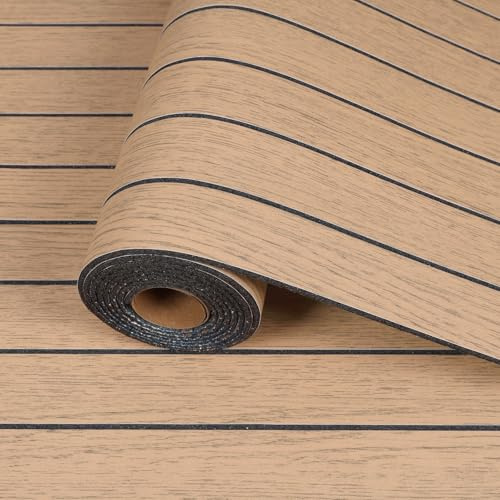 CRE8TIVE Wandpaneele Holztapete selbstklebend 60cm x 300cm PVC Wandpaneele Badezimmer Wohnzimmer Braun Klebefolie Holzoptik Dekorfolie Selbstklebend Küchenfolie Deckenpaneele Wandverkleidung Holzoptik