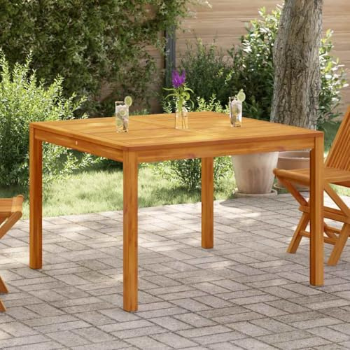 VIHHQGC Solid Acacia Wood Outdoor Dining Table 110x110x75 cm, Sturdy Wooden Garden Table for Patio with Stable and Easy-to-Clean Tabletop, Outdoor Dining Solid Wood Acacia for Terrace