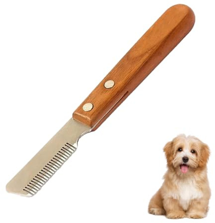 Deslanador y Cuchillo Pelador de Aseo para Perros y Cachorros - Herramienta de Stripping para Pelos Gruesos
