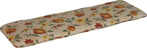 ANGERER Bankauflage beige-Terra geblümt | Bankkissen, Auflage für Gartenmöbel, mit Haltebändern, dicke Füllung aus Schaumstoff mit Vliesummantelung, Made in Germany