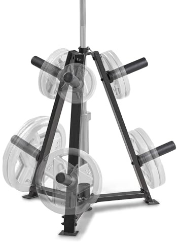 MARCY Unisex-Erwachsene PT-5757 Halterung für olympische Hantelscheiben, Baum und vertikale Stange, Aufbewahrung, Organizer für Zuhause, Fitnessstudio, 6 Stück, Dreieckig-Schwarz, Einheitsgröße