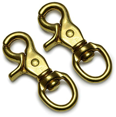 Ganzoo Schnappkarabiner als Scherenkarabiner-Haken mit Drehgelenk, 65 mm, 2 Stück, goldfarben, Triggerhead mit Drehkopf, legierter Stahl, für Hundeleine Hundehalsband sowie Paracord 550 Bastelarbeiten