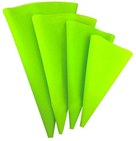 Beunyow 4 Taglie sac a Poche in Silicone, Sacchetti a Poche Riutilizzabili per Beccucci, Ugelli Russi, Pasticceria Utensili Kit, Dolci Torte Cupcake (25CM/30CM/35CM/40CM, Verde)