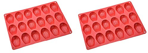 Mini Madeleine Backformen 2pcs Silikon Backformen Madeleines Kuchen Formen 18 Hohlräumen BPA freie Antihaftbeschichtung Silikon-Form zum Backen für Pudding Gelee Mini-Kuchen Schokolade