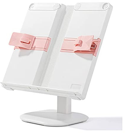 Leseständer Buchständer Einstellbare Höhe tragbare stabile Hände Freibuchhalter stehen für das Lesen von Dokument-Kochbuch-Rezept-Lehrbuch-Magazin Bücherregal (Color : Pink)