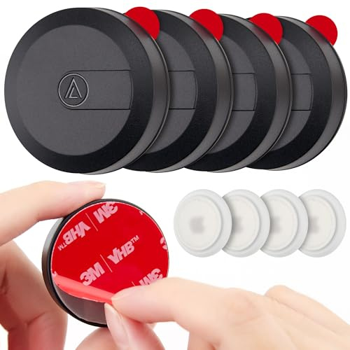4 pack For Apple Airtag Holder with 3M Adhesive Sticker,Waterproof Durable Scratch-Resistant AirTag Case,Protective Air Tag Holer Accessory for Skis,Trailer,Drone, Bike, car& More