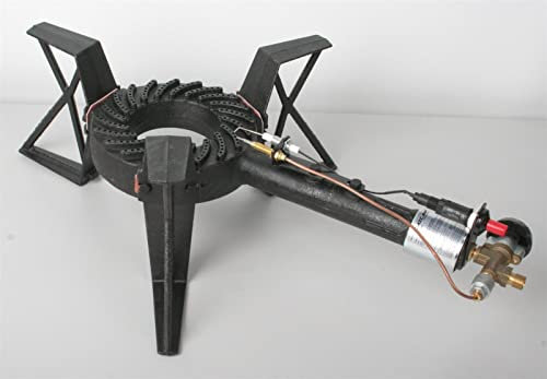 Hockerkocher 7,5 kW Gaskocher bis 100 kg belastbar Piezozündung Zündsicherung 50 mBar Schlauch Regler 5 kg 11 kg Gasflasche Wok (+5kg Gasflasche, Schlauch, Regler, Flaschenschlüssel (leer/ungefüllt))