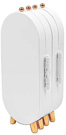 VOANZO Faltbarer Schmuckständer, Ohrringhalter mit Spiegel, Ohrringhalter, Organizer, Multifunktions-Bildschirm, geformt für Halskette, Ohrringe, Ohrstecker, dünn, weiß