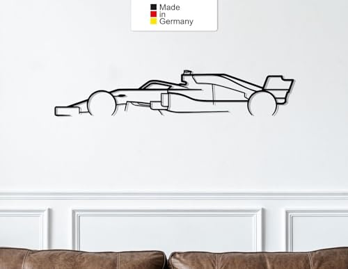 Formula One F1 Classic, Metall Wandbild, Wanddeko, Auto Silhouette (Größe: 100 cm (39))
