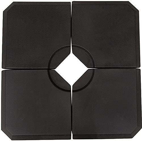 Outsunny Base per Ombrellone a Braccio da 4 Pezzi, Basamento Riempibile con Acqua o Sabbia per Basi a Croce da 100x100cm, Nero