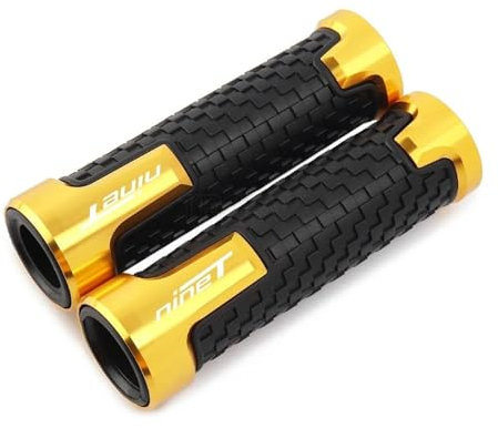 DEHIWI Motorrad Griffe CNC Zubehör Anti-Skid Griff Grip Lenker 7/8''22MM Für BMW R Neun T R NineT Rninet 2014 2015-2022 (Farbe : Gold)