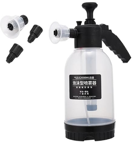 JSCARLIFE Car Snow Foam Pump Sprayer, 2L Multipurpose Hand Foam Water Pump Sprayer for Car Cleaning, Garden Plants Watering