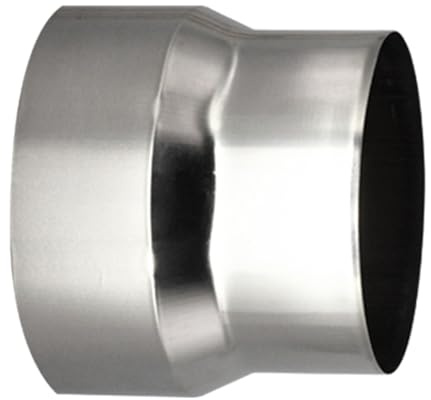 ALI2 Reduzierung des Ofenrohrs, Ofenrohre Reduzierung Rohrverbindung 100mm zu 90mm, Reduzierung des Schornsteinrohrs aus Edelstahl (100mm zu 90mm)