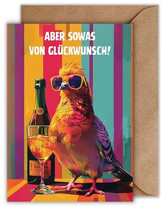WBdesignz Bunte Geburtstagskarte mit Umschlag - Aber sowas von Glückwunsch! Humorvolle Geburtstagskarte für Freunde, Familie und Kollegen (DIN A6)