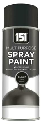 DIOXSTAR Black Satin Spray Paint, Fast Drying, Non-Cracking, Suitable for Most Surfaces Including Wood, Metal and Plastic, Indoor and Outdoor Projects, 400ml (1 PCS)