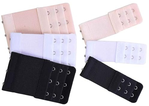 Bra Extenders 3 Hooks / 2 Hooks Extensions for Women, Stretchy Bra Strap Extender Black/Skin Colour/White women's bra extenders,bra extenders 2 hooks