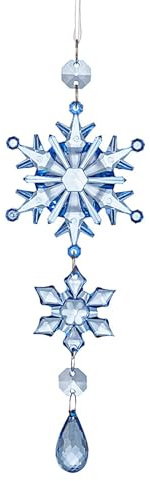 Artisanat d'ornement de flocon de neige, ornements de Noël en forme de flocon de neige,Décorations à paillettes acryliques - Pendentif flocons de neige décoratifs à paillettes de noël, guirlande d'arb