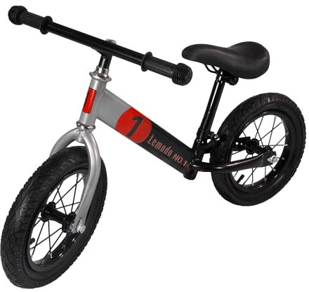 Lemodo Laufrad, Lauflernrad rot mit Luftreifen, Kinderlaufrad ab 2 Jahre, 12-Zoll Luft-Räder, Kinder Fahrzeug höhenverstellbar, Balance Bike, max. Belastung 50kg