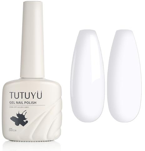 TUTUYU White Gel Nail Polish,Soak Off UV/LED Lamp Bright White Gel Polish for Manicure or Penicure,French Tips Color Kit