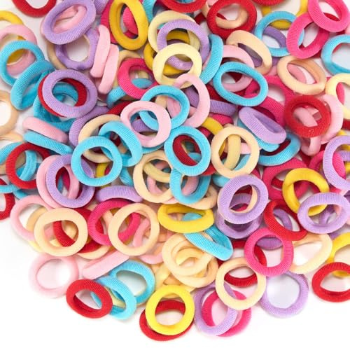 200 Stück Haargummis,Bunte, Elastische Baumwoll-Haargummis für Damen, Mädchen und Kinder, Vielseitige Haar-Accessoires