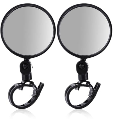 OUDQFCJ Lot de 2 Rétroviseur Vélo et Trottinette Électrique Miroir Convexe 360° Réglable Vue Arrière Montage sur Guidon