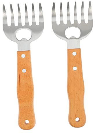 VICASKY Edelstahl Fleischkrallen Bbq Krallen Für Grill Smoker Hitzebeständig Spülmaschinenfest Mit Flaschenöffner 2 Stück