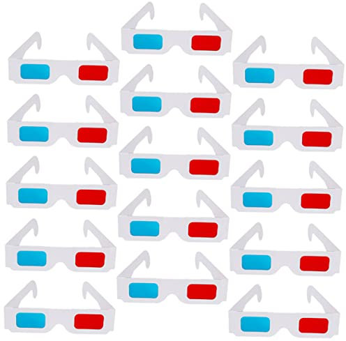 Gafas 3D Anaglifo de Papel Rojo Azul 40 Unidades para Cine TV