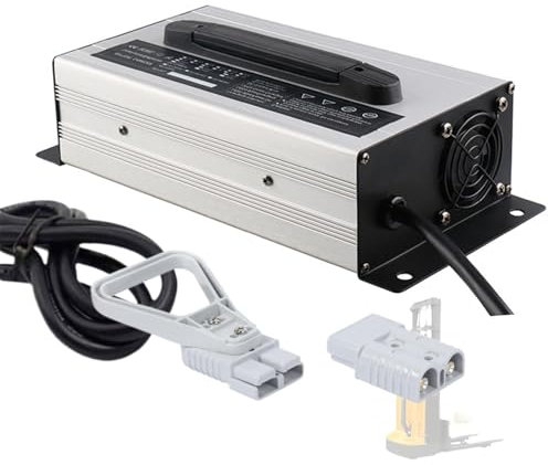 WLEJSL Chargeur Batterie Intelligent pour Chariot Élévateur 72 V 12 A avec Prise Anderson 50 A/120 A/175 A/350 A, Chargeur Batterie Plomb Acide 1200 W pour Transpalette et Autolaveuse,A2,50A