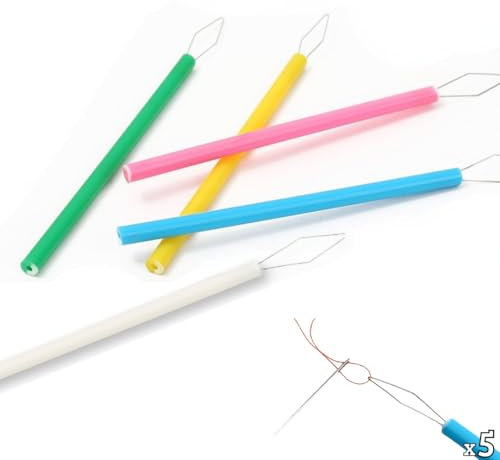 Pack de 5 Enhebradores de agujas de coser de Colores - enhebrador Para Máquina de Coser, Bordado y Manualidades - Ideal para Hilos Finos y Gruesos - Protege tu Vista y Facilita la Costura Rápida y Pre
