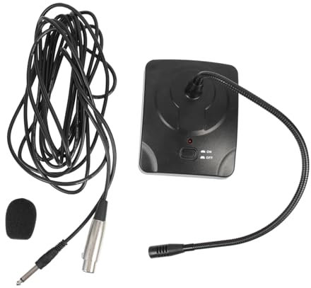 IMIKEYA Microphone de Conférence Filiaire avec Base Microphone Multifonctionnel à Col de Cygne pour Enregistrements Réunions et Diffusions Direct