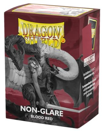 Dragon Shield | Standard Size Card Matte Sleeves | 100 CT - Non Glare Smooth & Tough Premium TCG Sleeves | Compatible with Pokemon, Flesh & Blood, One Piece & Magic the Gathering | Blood Red