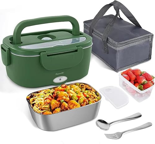 Rosenstein & Söhne Wärmebehälter: Elektrische Lunchbox für warmes Essen, 1,5 l, 80 Watt, 230/24/12 Volt (Brotzeit-Dose, Lunchbox-Lebensmittelwärmer, Golf)