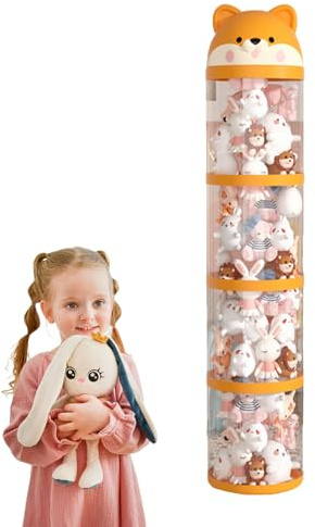 ZHUMCCY Organizador de Peluches - Tubo Almacenamiento Juguetes de Peluche,Contenedor De Gran Capacidad Con Ruedas, Tubo Transparente Para Organización Decorativa De Dormitorio Y Cuarto De Juegos