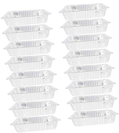 Zerodeko 20 Piezas Bandejas Aluminio para Hornear Multifunción Aptas Horno Barbacoa Freidora Air Fryer Contenedores Cuadrados Desechables