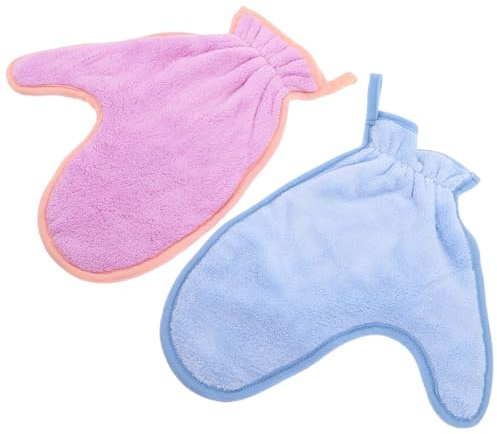 JEWEDECO 2pcs Quick Dry Pet Grooming Gloves for Dogs and Cats Absorbent Bath Gloves with Soft Microfiber for Hair Cleaning Bathing and Fast Drying Comfortable Massage Mitts for Pet Care