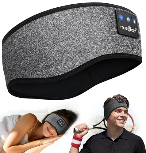 MUSICOZY Sleep Headphones,Bluetooth 5.4 Headband Headphones for Sleeping & Sport,Soft Wireless Music Headband,16H Playtime, Comfortable Fit,Thin Speakers for Side Sleepers