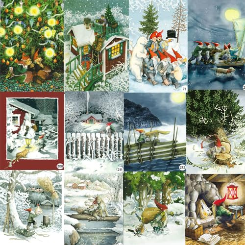 Weihnachtskarten Inge Look (12 Stück) Einzigartiges und schönes Set Weihnachten 01