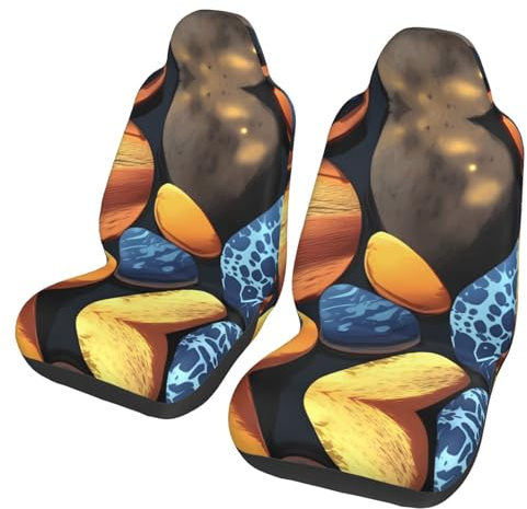 rrxnbcgg Yellow pebbles Car Seat Covers 2 Pack Breathable Washable Front Car Seat Protector Non-Slip Car Seat Cushion Waterproof Automotive Seat Cover for Cars Trucks SUV Front Seat