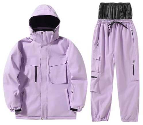 Generisch Ski Anzug Herren, Skianzug Damen 2 Teilig Set: Skijacke Und Skihose Wasserdicht Schneeanzug Zweiteiler Ski Anzug Winddicht Skianzüge Warme Skioverall Snowboardjacke