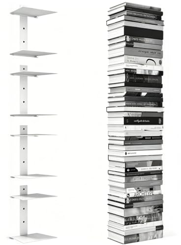 Estantería Flotante Invisible 4 Piezas para Libros y Decoración, 8 Pisos