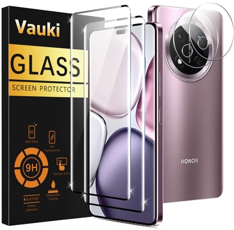 Vauki Protector Pantalla Para Honor Magic 7 Lite 5G Cristal Templado con Protectora Lente Cámara [2+2 Piezas] Dureza 9H Antihuellas Sin Burbujas Transparente Vidrio Película