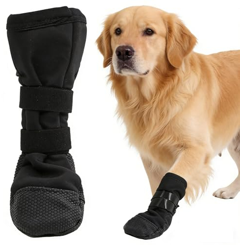Kuoser Hundeschuhe rutschfest, Pfotenschutz Hund Verletzung, S, 1 STK. | Rutschfest, Leckschutz Hund, verhindert Wundlecken, schützt Pfoten vor Schmutz & Verletzungen, verstellbarer Klettverschluss