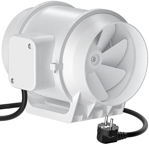 HG Power 125mm Ventilateur d'extraction Extracteur d'Air Silencieux avec IEC EU Plug pour Salle de Bain, Bureau, Tentes de Plantation