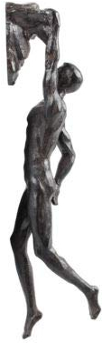 Haute Collage 1x Rock Climber climbing with one hand - Bronze Colour wall hanging Ornament Statue Figurine Home Art Decoration