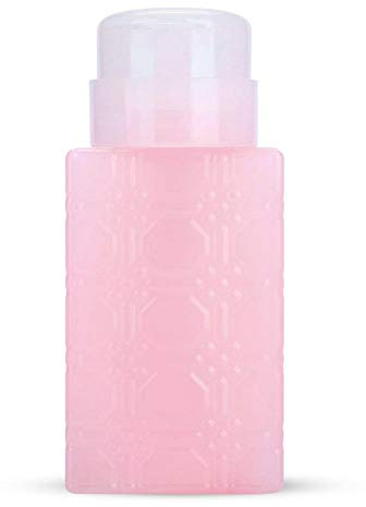 Pumpspender, 250 ml Tragbare Leere Flüssigkeitspumpenflaschen, Lotionbehälter für Make-up-Entferner, Kunststoff-Presseflaschen zum Entfernen von Nagellack(Rosa)