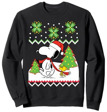 Peanuts Santa Snow Snoopy und Woodstock Sweatshirt