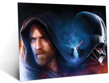 Displate Offiziell Star Wars MetallPoster Magnetische Befestigung Inklusive Lizenziert Bilder Hochwertiges Poster Obi-Wan Kenobi no logo 45 cm x 32 cm